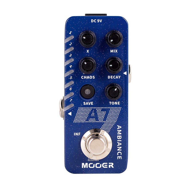 Mooer مؤثر صوتي مويير A7 للجيتار مع تأثيرات صدى متعددة و7 تأثيرات صدى مختلفة ووظيفة حفظ الإعدادات، وظيفة المسار اللانهائي، يدعم تجاوز البوفر أو التجاوز الحقيقي - Image 1